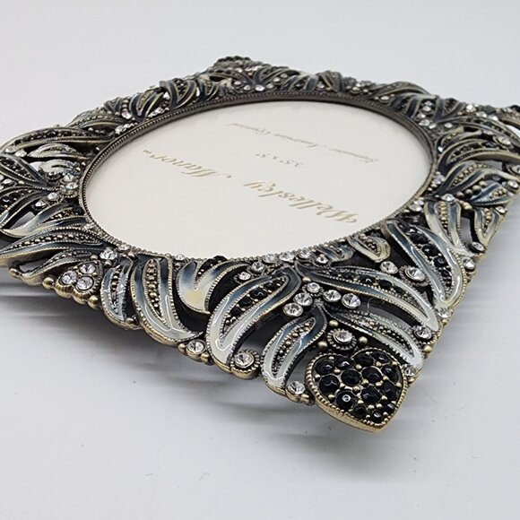 Vintage Wellesley Manor 3.5" X 5" Genuine Austrian Crystal Ornate Picture Frame - Picture 9 of 12